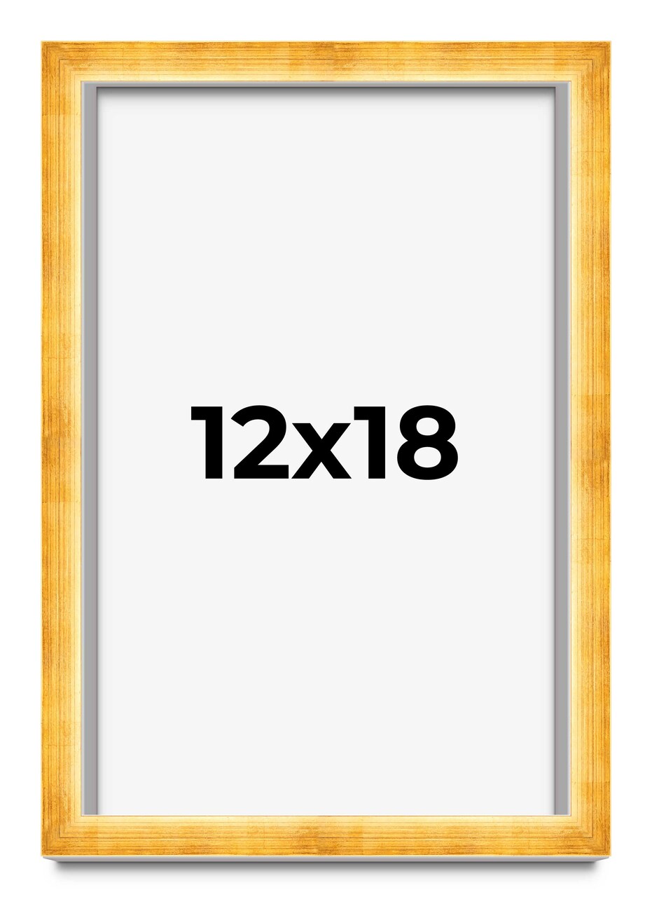 Minimalist Shadow Box Gold Picture Frame - UV Acrylic, Backing, Hanging Hardware